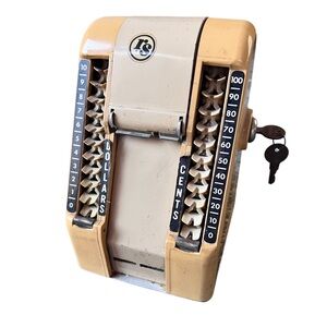 Vintage Gold Bond Trading Stamp Machine Counter w/ Keys – Works – Mid-Century